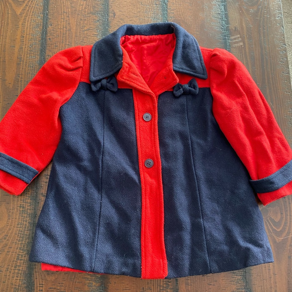 Daren Girl wool and cotton peacoat petticoat and matching hat size 4 GC~